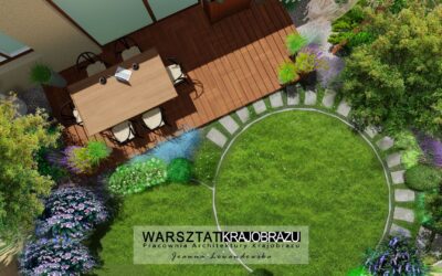 Ogród w odcieniach niebieskości